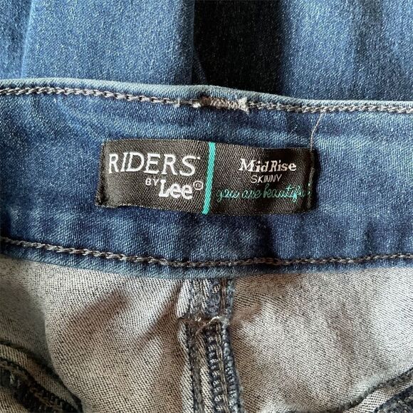 Riders by Lee Stretch Blue Jeans Mid-Rise Skinny Sz 16 - Picture 6 of 10